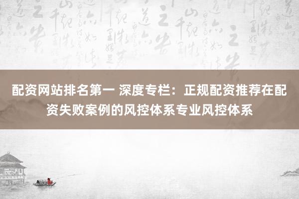 配资网站排名第一 深度专栏：正规配资推荐在配资失败案例的风控体系专业风控体系