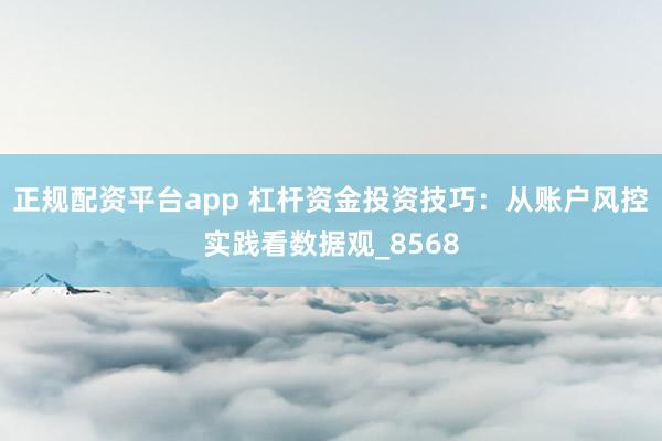 正规配资平台app 杠杆资金投资技巧:从账户风控实践看数据观_8568