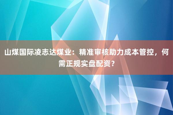 山煤国际凌志达煤业：精准审核助力成本管控，何需正规实盘配资？
