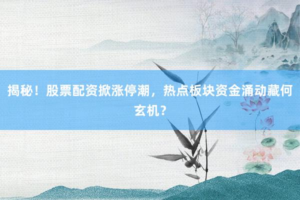 揭秘!股票配资掀涨停潮,热点板块资金涌动藏何玄机?