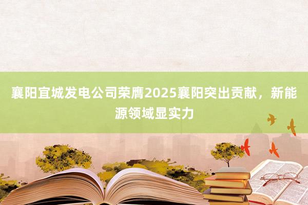 襄阳宜城发电公司荣膺2025襄阳突出贡献，新能源领域显实力