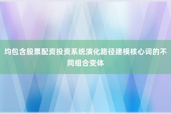 均包含股票配资投资系统演化路径建模核心词的不同组合变体
