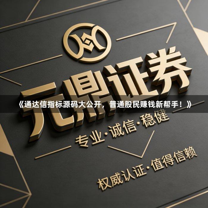 《通达信指标源码大公开，普通股民赚钱新帮手！》