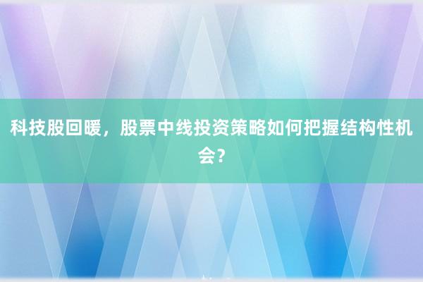 科技股回暖，股票中线投资策略如何把握结构性机会？